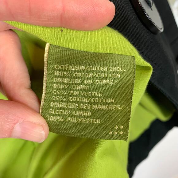 SOIA & KYO black cotton jacket belted double row buttons scoop pockets - Picture 8 of 14